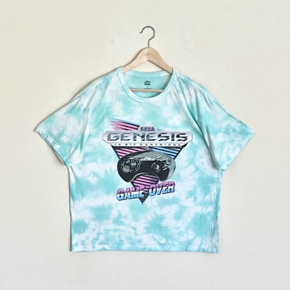 Sega Genesis 16-Bit “Game Over” Controller System Retro Tie Dye T Shirt Adult L